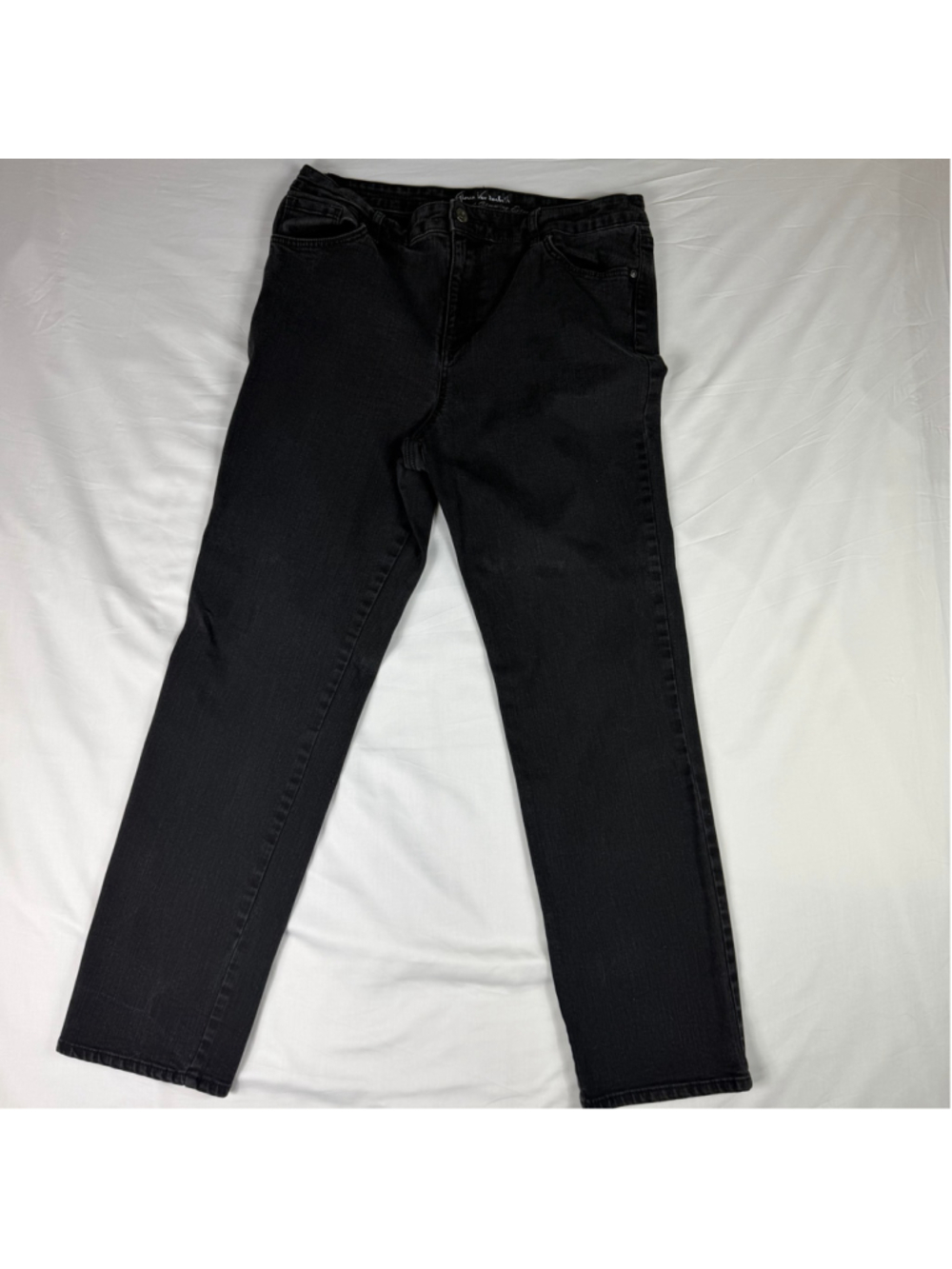 Gloria Vanderbilt Amanda Jeans Women 16 Black Slim Straight Stretch